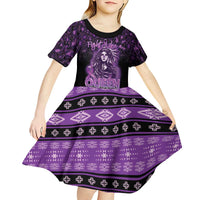 Personalized Native American Lupus Girl Kid Short Sleeve Dress Fight Like a Queen