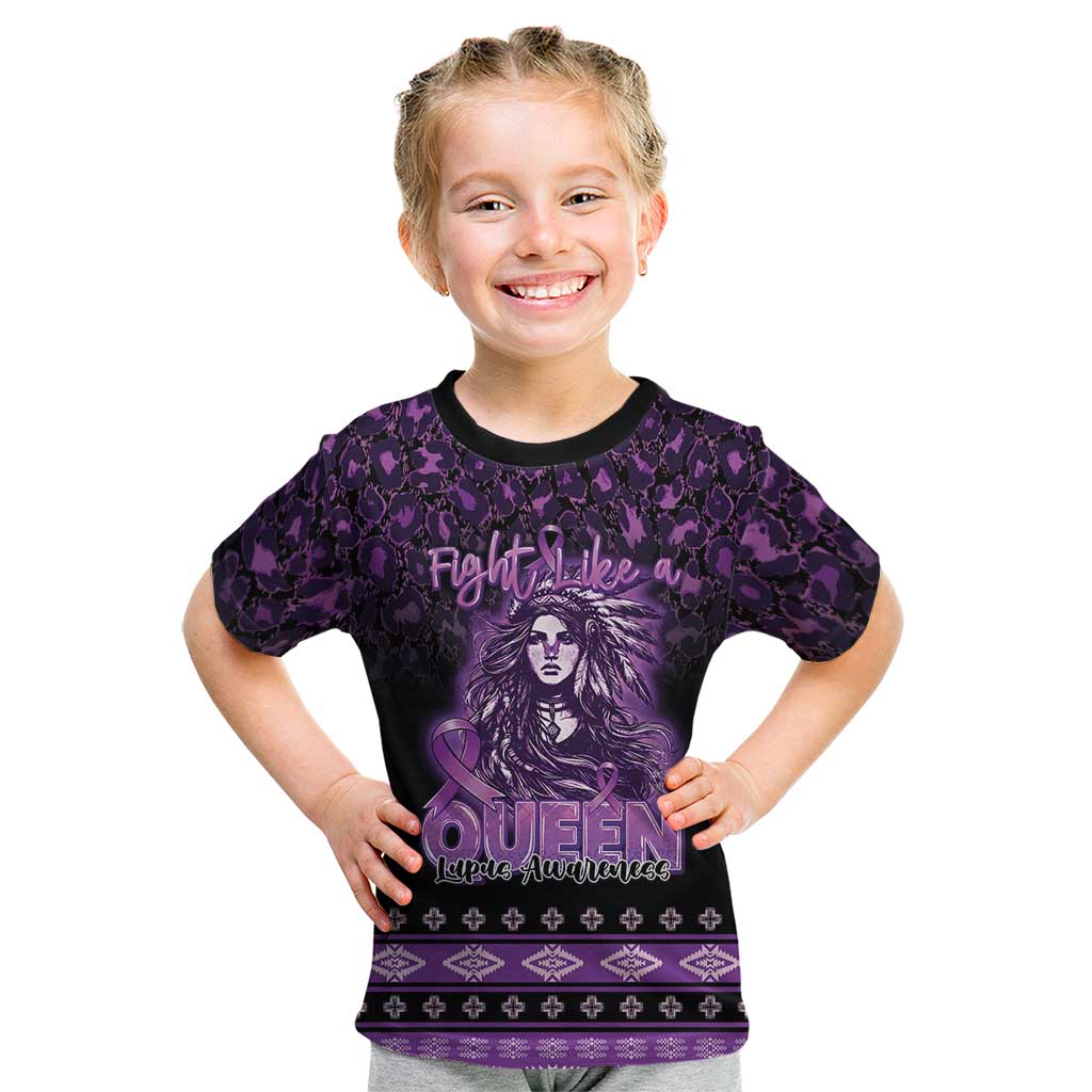 Personalized Native American Lupus Girl Kid T Shirt Fight Like a Queen