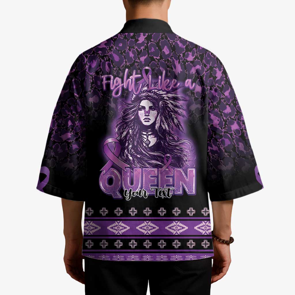 Personalized Native American Lupus Girl Kimono Fight Like a Queen