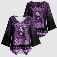Personalized Native American Lupus Girl Kimono Sleeve Blouse Fight Like a Queen