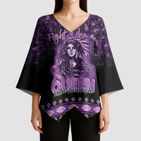 Personalized Native American Lupus Girl Kimono Sleeve Blouse Fight Like a Queen