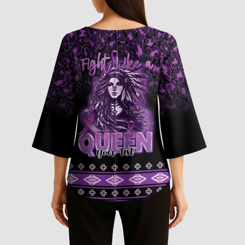 Personalized Native American Lupus Girl Kimono Sleeve Blouse Fight Like a Queen