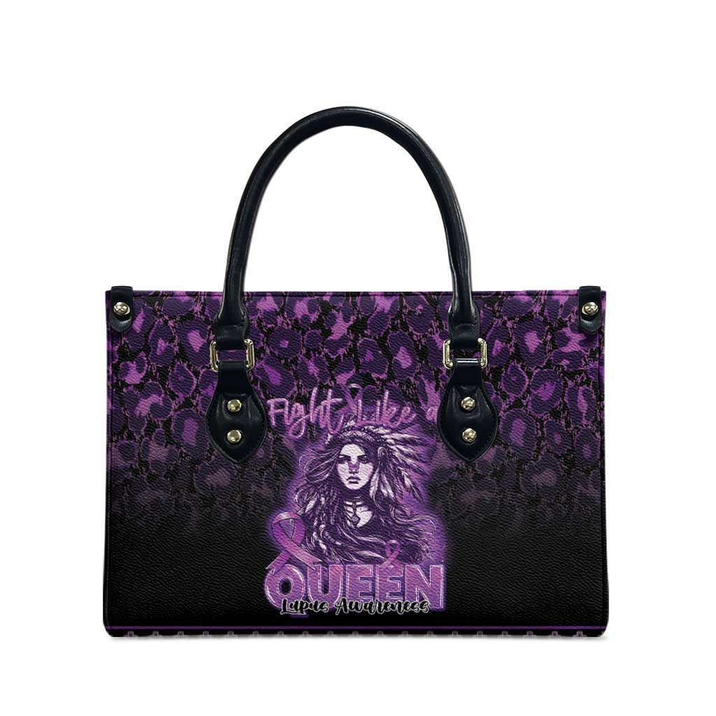 Native American Lupus Girl Leather Bag Fight Like a Queen