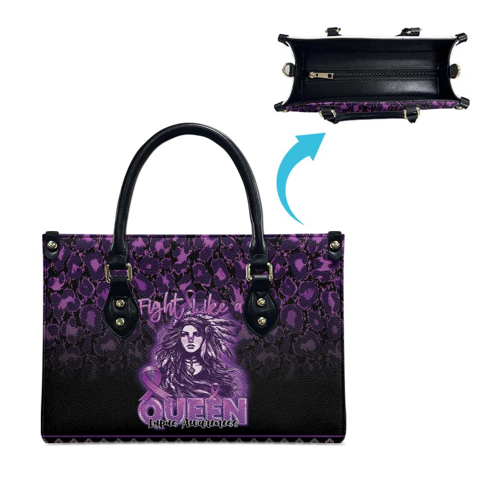 Native American Lupus Girl Leather Bag Fight Like a Queen