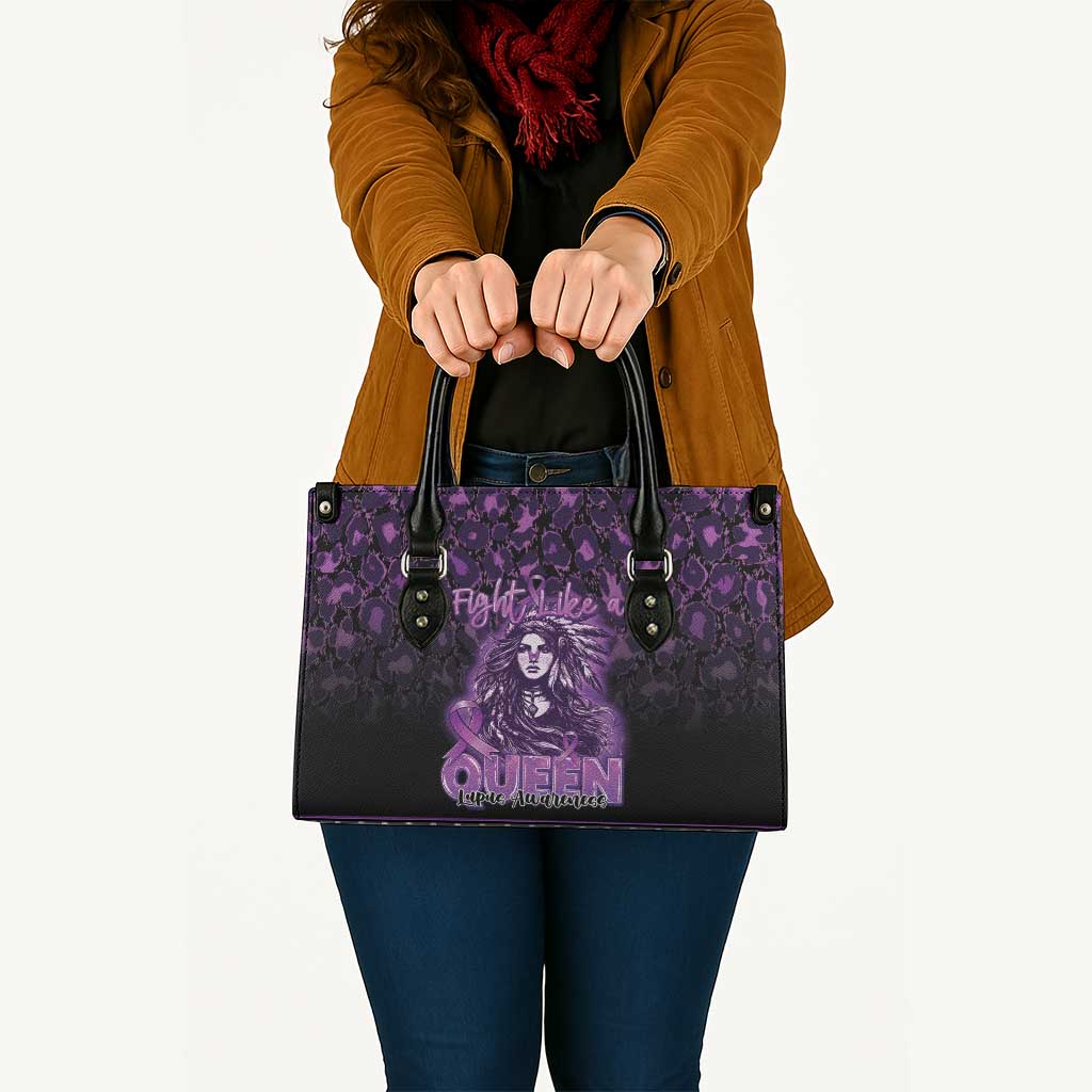 Native American Lupus Girl Leather Bag Fight Like a Queen