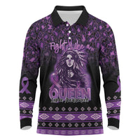 Personalized Native American Lupus Girl Long Sleeve Polo Shirt Fight Like a Queen