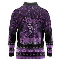 Personalized Native American Lupus Girl Long Sleeve Polo Shirt Fight Like a Queen