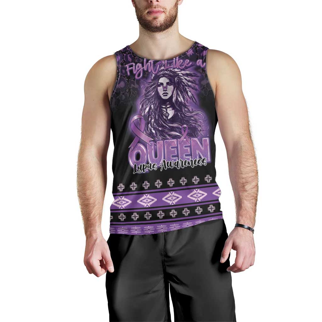 Personalized Native American Lupus Girl Men Tank Top Fight Like a Queen