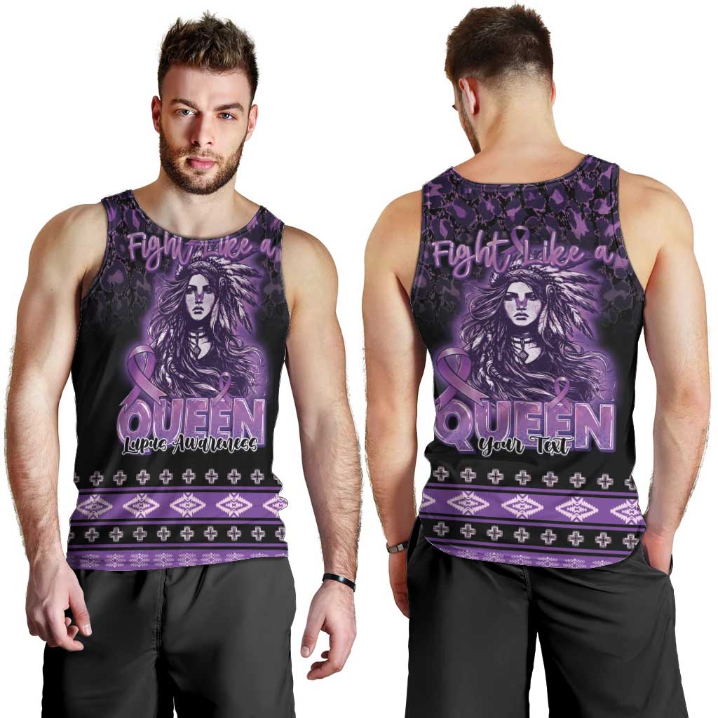 Personalized Native American Lupus Girl Men Tank Top Fight Like a Queen