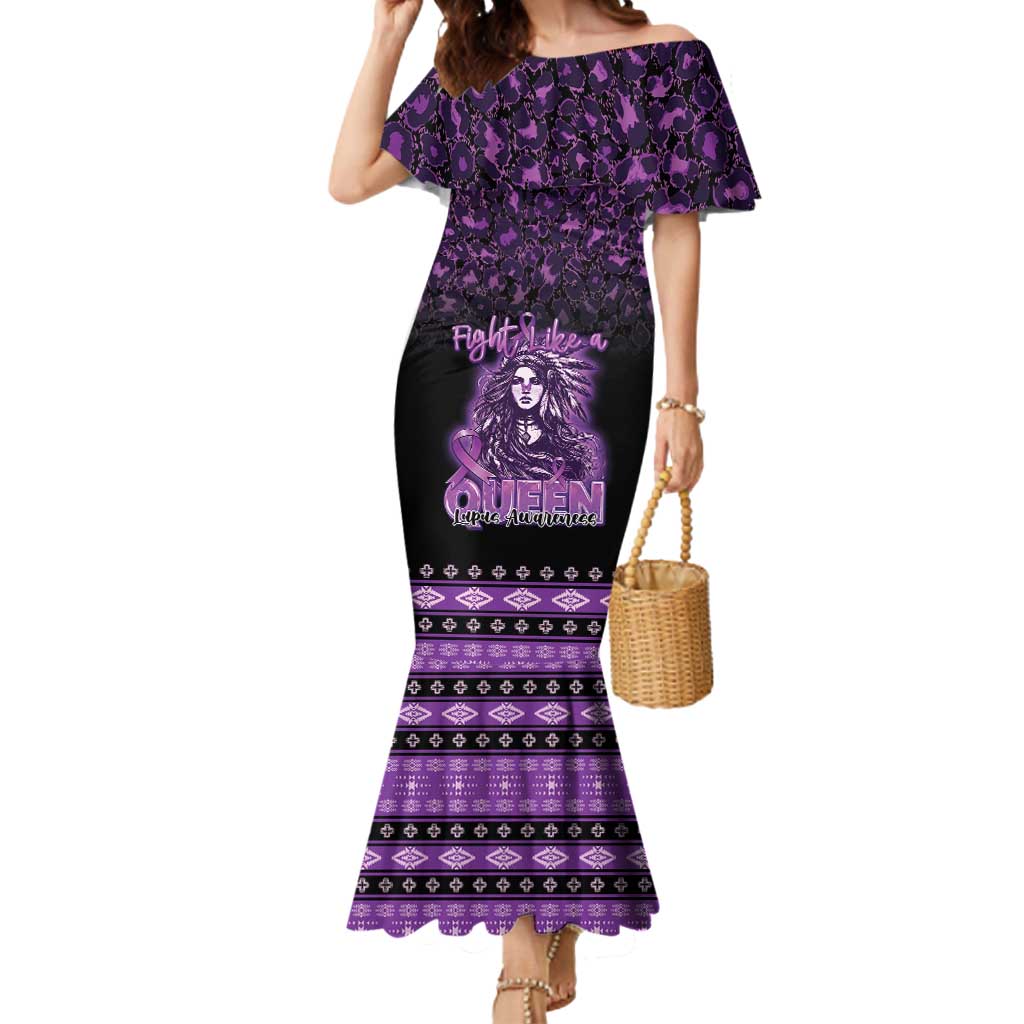 Personalized Native American Lupus Girl Mermaid Dress Fight Like a Queen