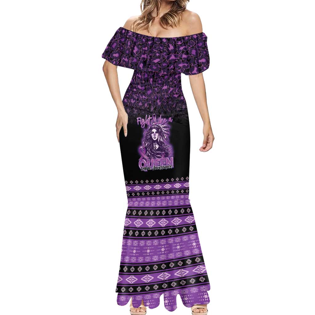 Personalized Native American Lupus Girl Mermaid Dress Fight Like a Queen