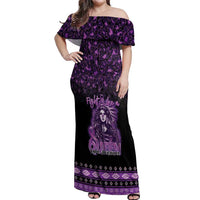 Personalized Native American Lupus Girl Off Shoulder Maxi Dress Fight Like a Queen