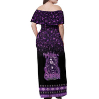 Personalized Native American Lupus Girl Off Shoulder Maxi Dress Fight Like a Queen