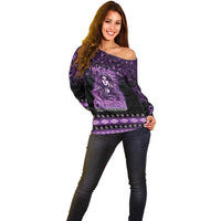 Personalized Native American Lupus Girl Off Shoulder Sweater Fight Like a Queen