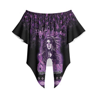 Personalized Native American Lupus Girl Off Shoulder Wrap Waist Top Fight Like a Queen