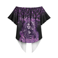 Personalized Native American Lupus Girl Off Shoulder Wrap Waist Top Fight Like a Queen
