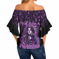 Personalized Native American Lupus Girl Off Shoulder Wrap Waist Top Fight Like a Queen