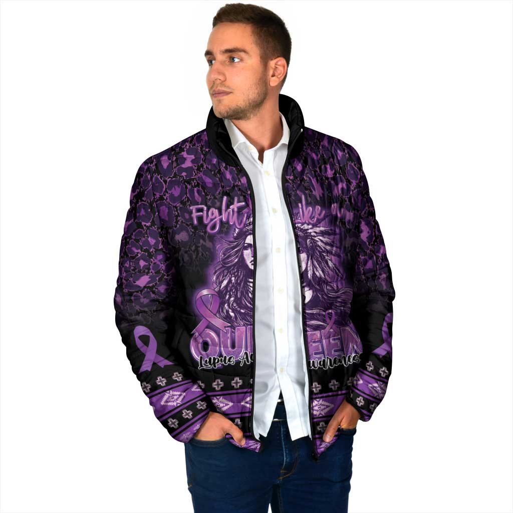 Personalized Native American Lupus Girl Padded Jacket Fight Like a Queen