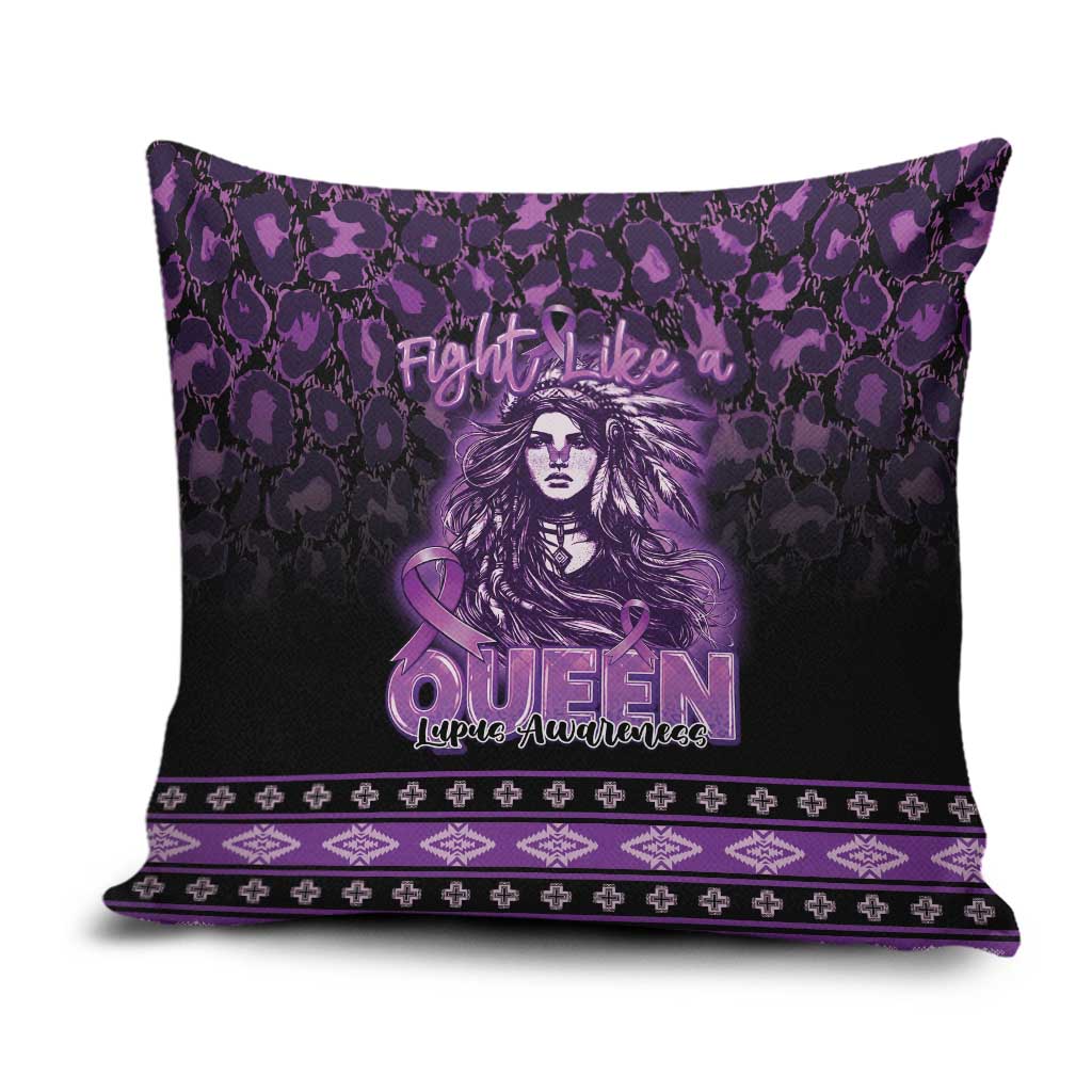 Native American Lupus Girl Pillow Cover Fight Like a Queen