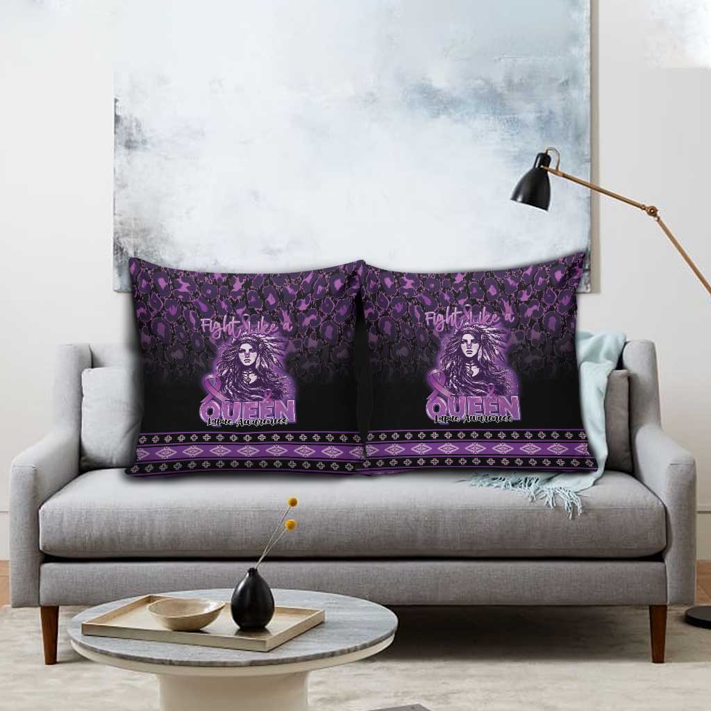Native American Lupus Girl Pillow Cover Fight Like a Queen