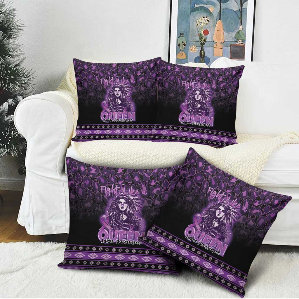 Native American Lupus Girl Pillow Cover Fight Like a Queen