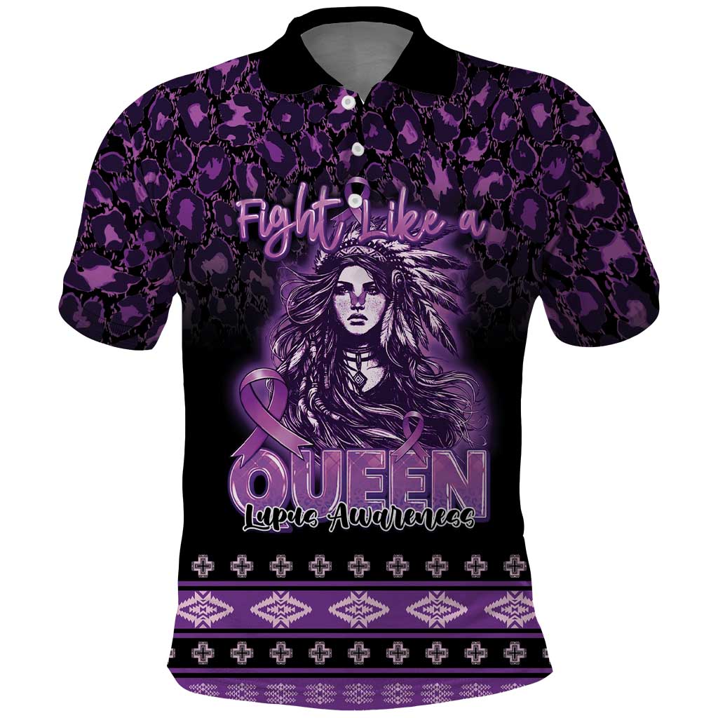 Personalized Native American Lupus Girl Polo Shirt Fight Like a Queen