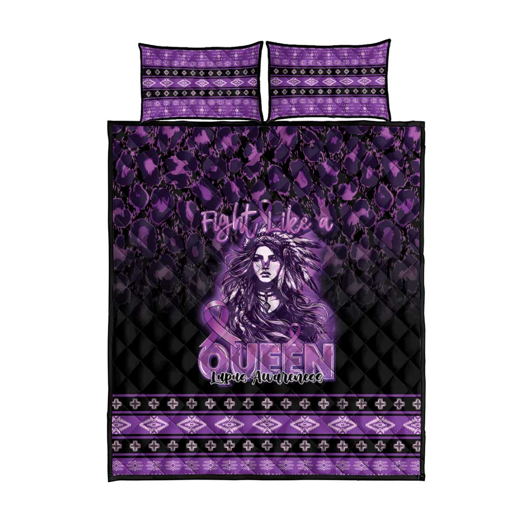 Native American Lupus Girl Quilt Bed Set Fight Like a Queen