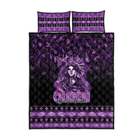 Native American Lupus Girl Quilt Bed Set Fight Like a Queen