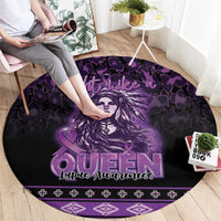 Native American Lupus Girl Round Carpet Fight Like a Queen