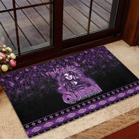 Native American Lupus Girl Rubber Doormat Fight Like a Queen