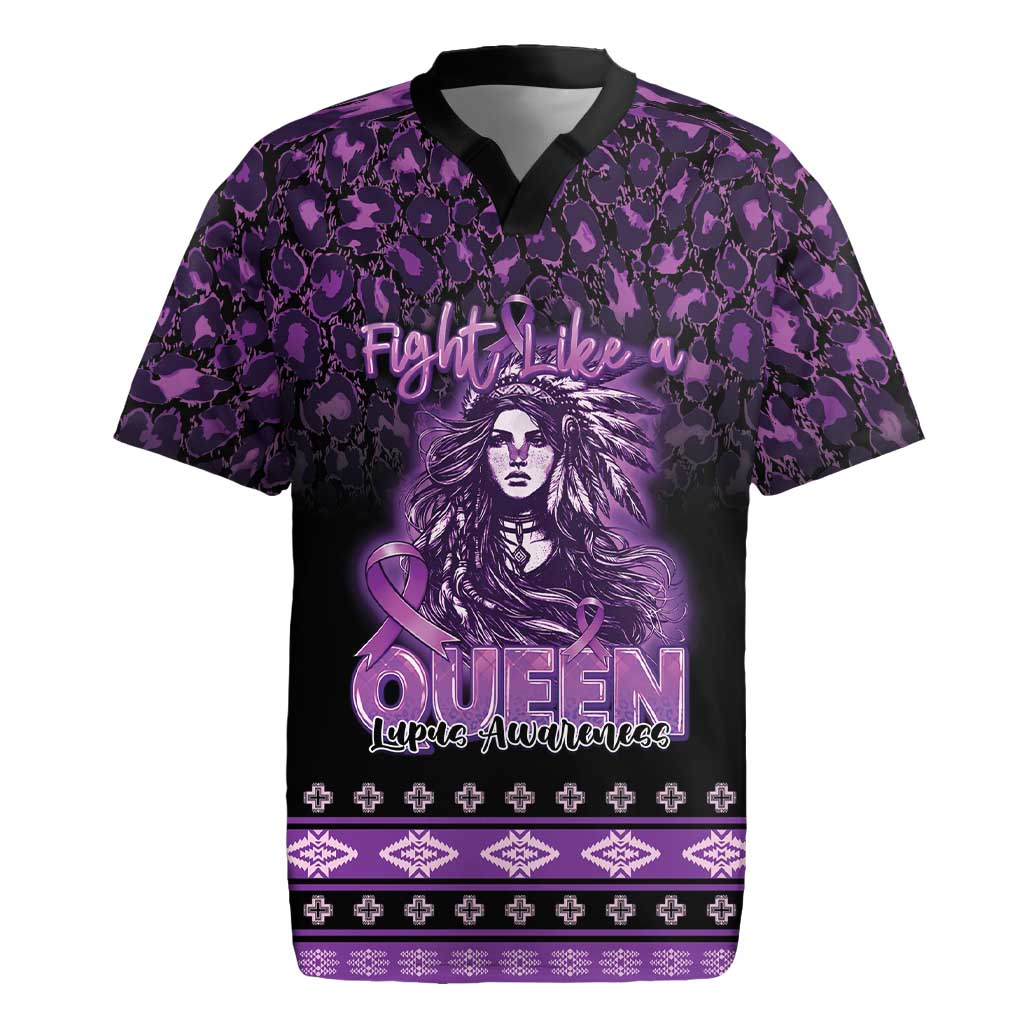 Personalized Native American Lupus Girl Rugby Jersey Fight Like a Queen
