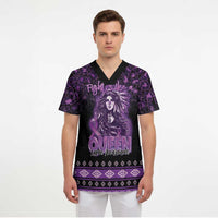 Personalized Native American Lupus Girl Scrub Top Fight Like a Queen