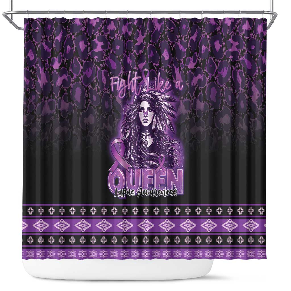 Native American Lupus Girl Shower Curtain Fight Like a Queen