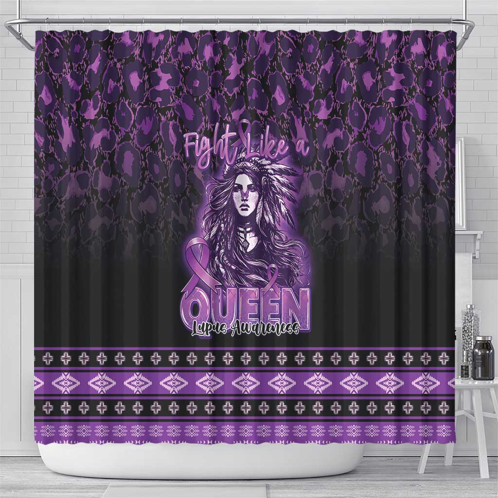 Native American Lupus Girl Shower Curtain Fight Like a Queen