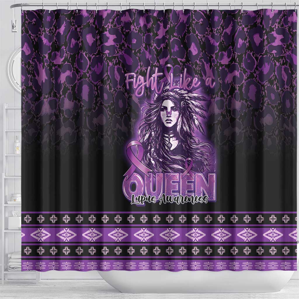 Native American Lupus Girl Shower Curtain Fight Like a Queen