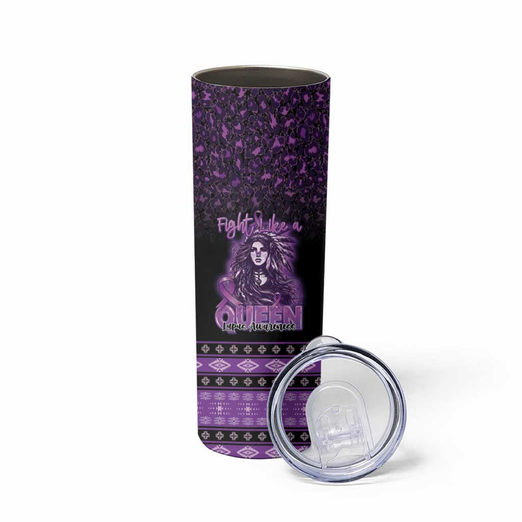 Personalized Native American Lupus Girl Skinny Tumbler Fight Like a Queen