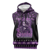 Personalized Native American Lupus Girl Sleeveless Hoodie Fight Like a Queen
