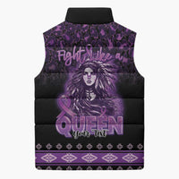 Personalized Native American Lupus Girl Sleeveless Puffer Jacket Fight Like a Queen