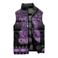 Personalized Native American Lupus Girl Sleeveless Puffer Jacket Fight Like a Queen
