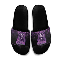 Native American Lupus Girl Slide Sandals Fight Like a Queen
