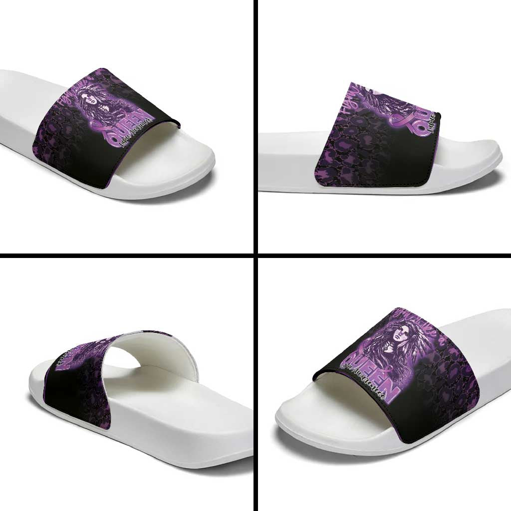 Native American Lupus Girl Slide Sandals Fight Like a Queen