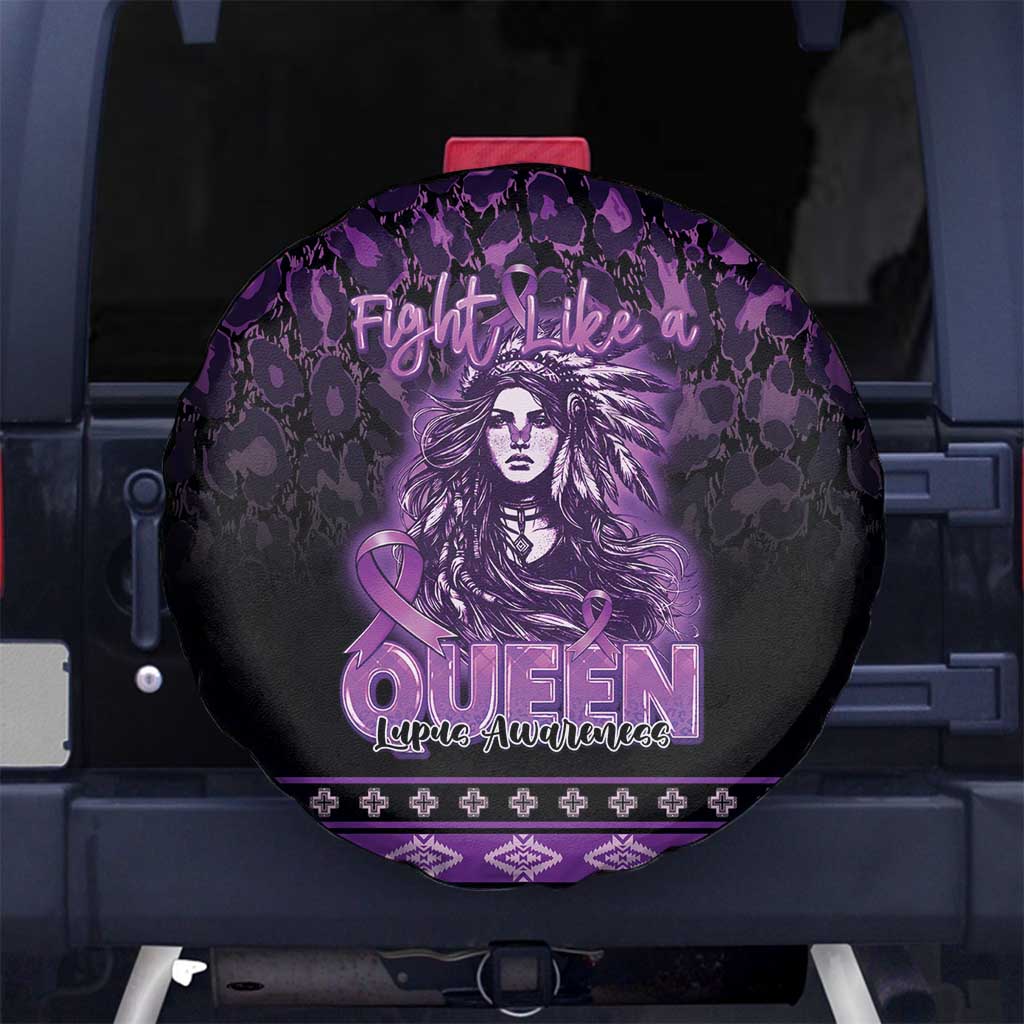 Native American Lupus Girl Spare Tire Cover Fight Like a Queen