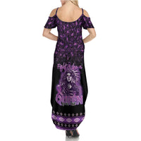 Personalized Native American Lupus Girl Summer Maxi Dress Fight Like a Queen
