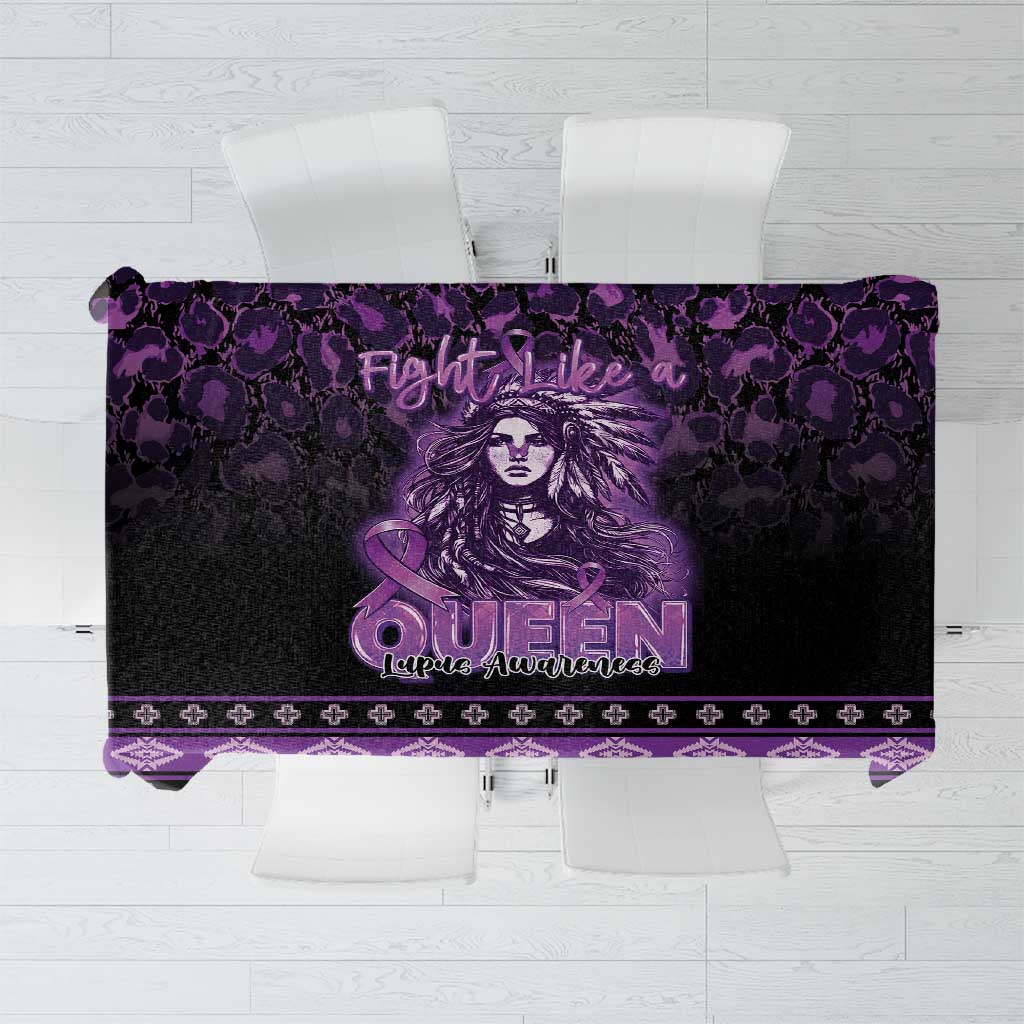 Native American Lupus Girl Tablecloth Fight Like a Queen