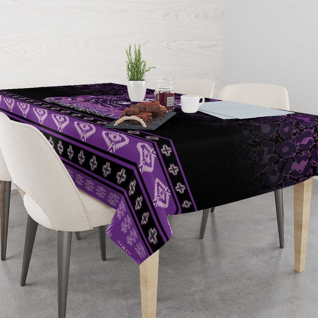 Native American Lupus Girl Tablecloth Fight Like a Queen