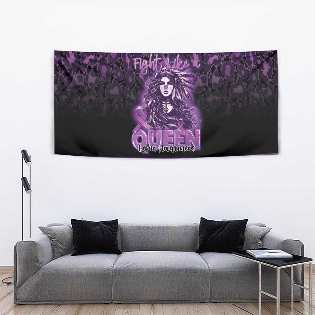 Native American Lupus Girl Tapestry Fight Like a Queen