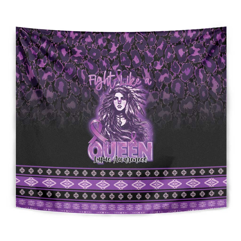 Native American Lupus Girl Tapestry Fight Like a Queen