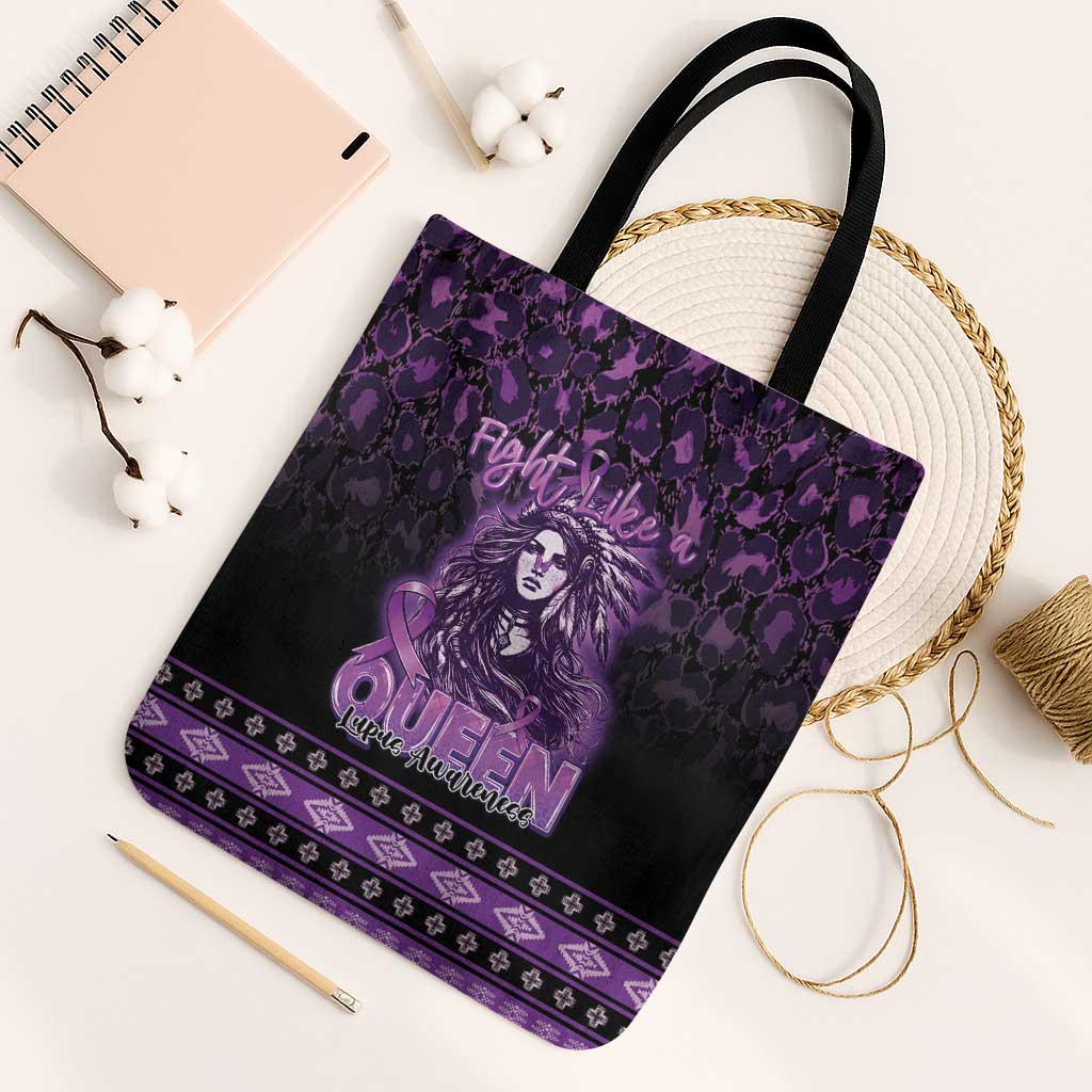 Native American Lupus Girl Tote Bag Fight Like a Queen