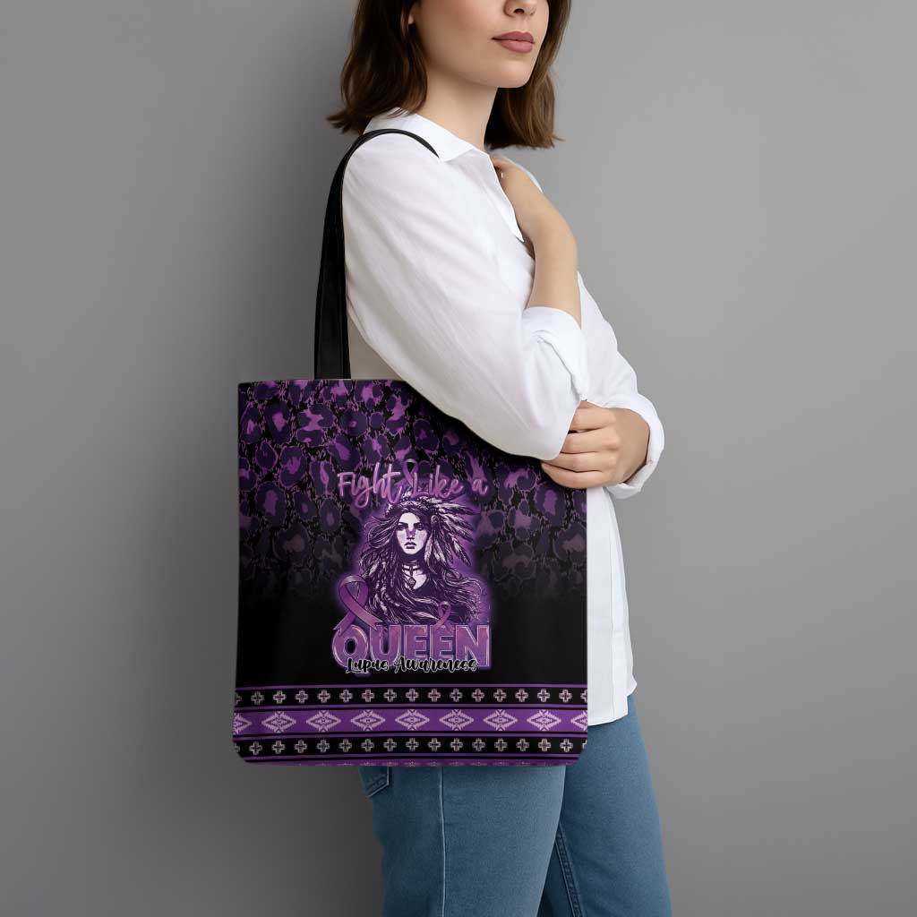 Native American Lupus Girl Tote Bag Fight Like a Queen