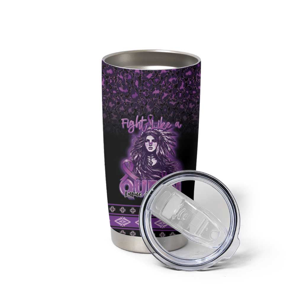 Personalized Native American Lupus Girl Tumbler Cup Fight Like a Queen